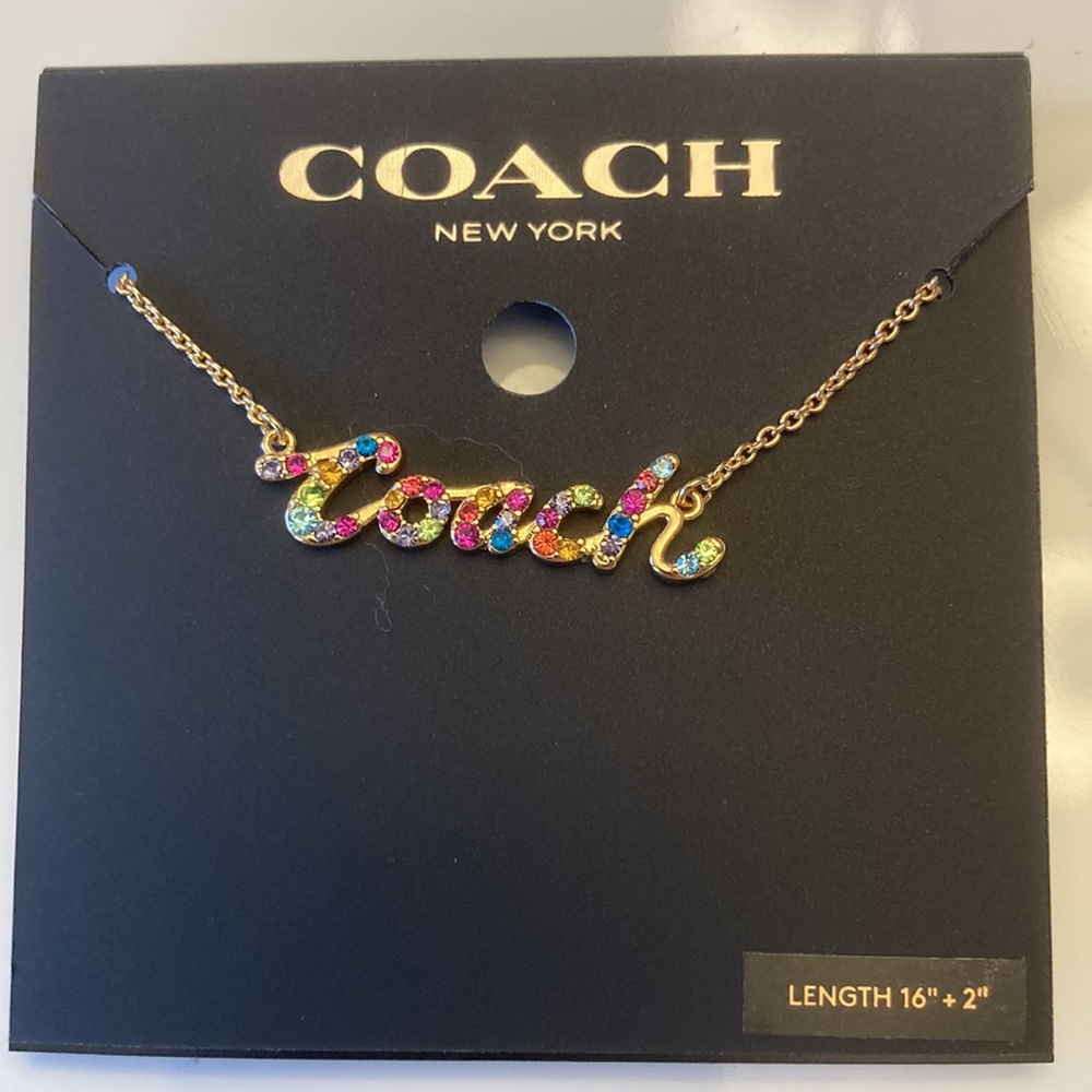 Coach Signature Script Necklace - Picture 3 of 5
